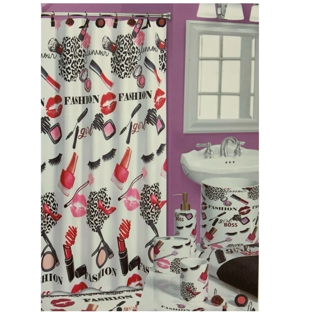 Fashion Girl Boss Toothbrush Holder Ceramic Bath Accessory Makeup Animal Print